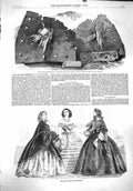 Original Old Antique Print 1860 GNugget Plate Iron Ship Royal Charter Victorian