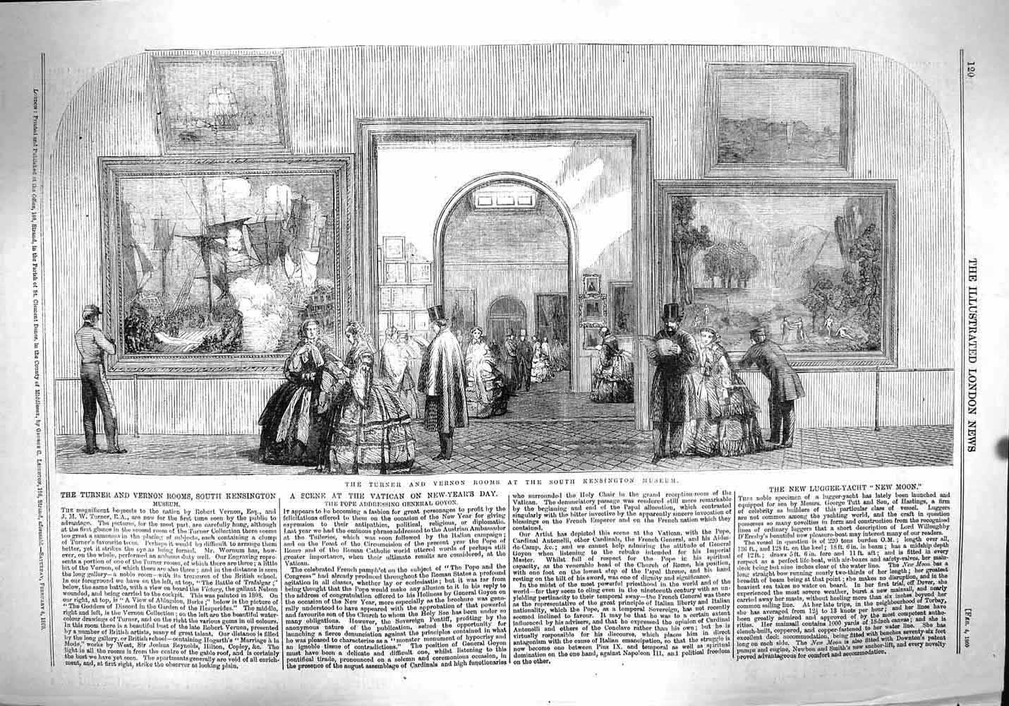 Original Old Antique Print 1860 Turner Vernor South Kensington Musum Art Pa 19th