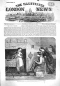 Original Old Antique Print 1860 Family Home Young Boy Artist Drawing Victorian