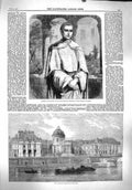 Original Old Antique Print 1860 Father Lacordaire French Academy Palac Victorian