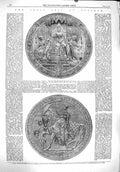Original Old Antique Print 1860 Great Seal England Queen V 19th
