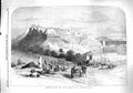 Original Old Antique Print 1860 View Tangier Cattle Market Camels Bu Victorian