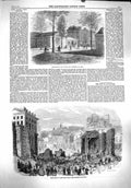 Old Antique Print 1860 Montrouge Barriers Paris Demoloition Wall Clichy 19th