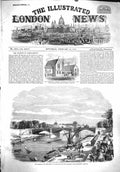 Original Old Antique Print 1860 Bridge River Seine Paris Solferino Stephenson