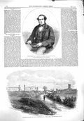 Original Old Antique Print 1860 Cowper Chief Commissioner Works Solferino 19th