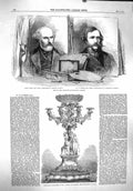 Original Old Antique Print 1860 Royal Academy O'Neil Dobson Testimonial Ewing