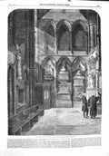 Old Antique Print 1860 Poet'S Corner Westminster Milton Johnson Fine Art 19th