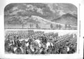 Original Old Antique Print 1860 Rifle Corps Field Day Edinburgh Scotland Siers