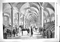 Original Old Antique Print 1860 Imperial Stables New Louver Paris France Horses