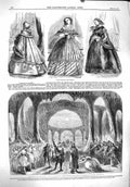 Old Antique Print 1860 Paris Fashion Opera Lurline Covent Garden Theatre 19th