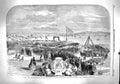 Original Old Antique Print 1860 Foundation Stone Docks Plymouth Falmout 19th