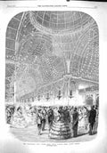 Original Old Antique Print 1860 Volunteers Ball Floral Hall Italian Opera 19th