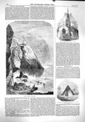 Old Antique Print 1860 Church Lucerne Botallack Mine Cornwall Richard'S 19th