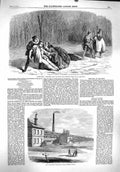 Original Old Antique Print 1860 Dury Theatre Juravleff Ropewalk Ribinsk Russia