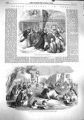 Original Old Antique Print 1860 Peasant Dancing Girld Syria Shebab Athletic 19th