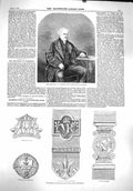 Original Old Antique Print 1860 Rev. Wigram Bishop Rochester Robin Hood Rif 19th