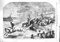 Original Old Antique Print 1860 Northampton Steeplechase Grand Military GCup