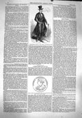 Original Old Antique Print 1860 Peidmontese Dandy Man Top-Hat Stick Victorian