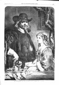 Original Old Antique Print 1860 Burgomaster Daughter Gilbert 19th