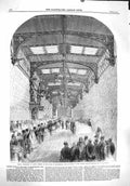 Old Antique Print *3782 1860 Alton Towers Earl Shrewsbury Luncheon Talbot