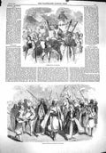 Original Old Antique Print 1860 Street Music Burmah Fellah Wedding Latakia 19th