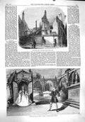 Old Antique Print 1860 Fire Redcross Street Opera Almina Majesty Theatre 19th