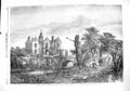 Original Old Antique Print 1860 Sprites Hall Ruins Architecture Samuel Read Art