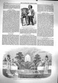 Old Antique Print 1860 Mohammed Baux Man India Serpentine Fountain Garden 19th