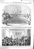 Original Old Antique Print 1860 Flower Show Pitville Gloucestershire Rifle Walk
