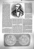 Original Old Antique Print 1860 Richard Wagner Composer Seal England Peace 19th