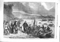 Old Antique Print 1860 Sicilian Expedition Garibaldi Followers Genoa Boat 19th