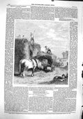 Original Old Antique Print 1860 Haystacking Farming Agriculture Horses Cart