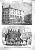 Old Antique Print 1860 Covent Garden Debenham Storr Tivoli Patent Omnibus 19th