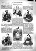 Old Antique Print 1860 Royal Sweden Josephine Eugenie Ostergothland Duke 19th