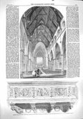 Old Antique Print 1860 Church St. Luke Heywood Lancashire Marble Florence 19th