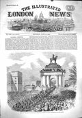 Old Antique Print 1860 Volunteer Review Hyde Park Constitution Hill Army 19th