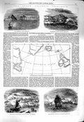 Original Old Antique Print 1860 Atlantic Telegraph Greenland Labrador Farewell