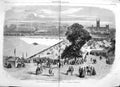 Old Antique Print 1860 General View Royal Agricultural Show Canterbury 0 19th