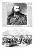 Original Old Antique Print 1860 General Garibaldi French Army Luneville War 19th
