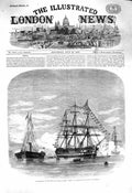 Original Old Antique Print 1860 Embarkation Prince Wales Ship Hero Plymouth