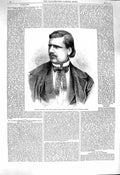 Original Old Antique Print 1860 Portrait Antonio Giuglini Tenor Singer 19th