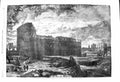 Old Antique Print 1860 Colliseum Rome Italy Fine Art Bridell Exhibition 19th
