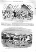 Original Old Antique Print 1860 Enchanted Drury Theatre Massacre Gardine 19th