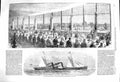 Original Old Antique Print 1860 Banquet Joseph Lady Paxton Giraffe Ship Glasgow