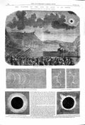 Old Antique Print 1860 Eclipse Sun Spain Aguilar Luminous Corona Baily'S 19th