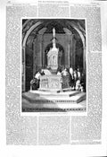 Original Old Antique Print 1860 Font Baptistery Sienna Cathedral Architecture
