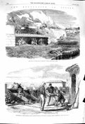 Old Antique Print 1860 Revolution Sicily Bridge Melazzo Powder Magazine 19th