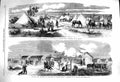 Original Old Antique Print 1860 Siers Camp Chalons Infantry Cavalry War Horses