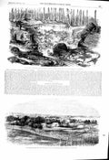 Old Antique Print 1860 Copper Mine Quarry Canada Town Bathurst Brunswick 19th