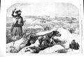 Original Old Antique Print 1860 Grouse Shooting Hunting Hounds Dogs Huntsman